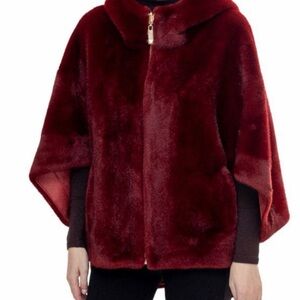 Elegant Burgundy Cape Coat